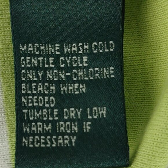 Lauren Ralph Lauren Womens 100% Cotton Green White Striped Midi Dress Size M - Picture 10 of 10